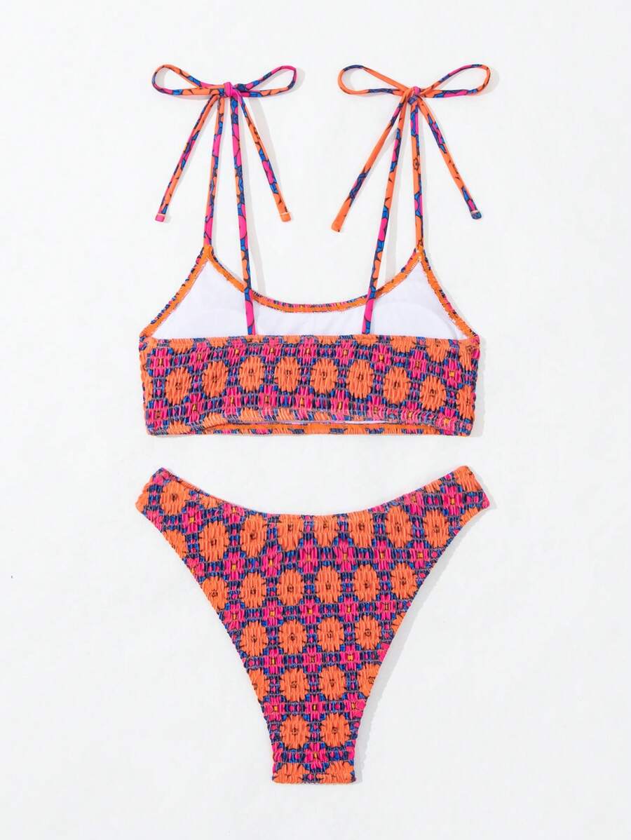 Biquíni Floral Halter Com Amarração