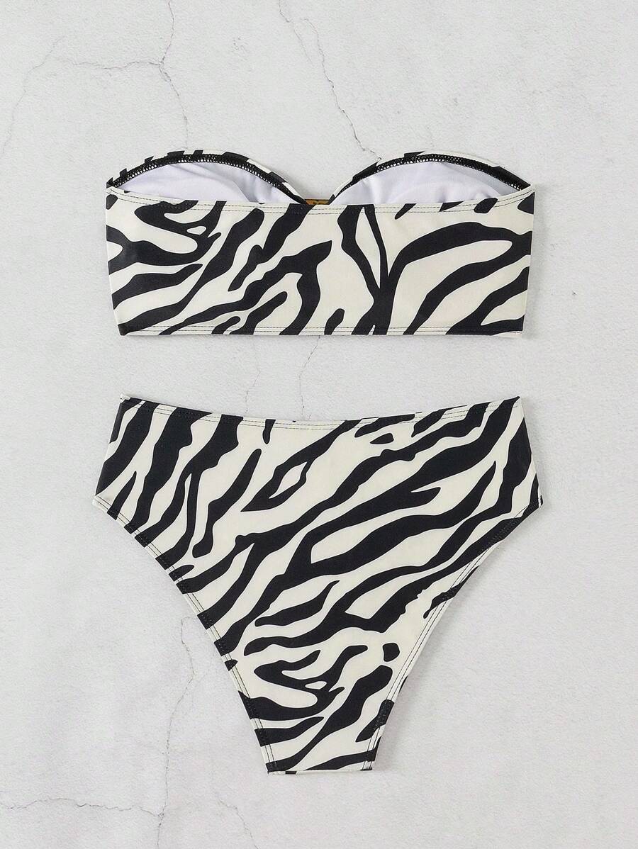 Biquíni Estampado Com Calcinha Cintura Alta