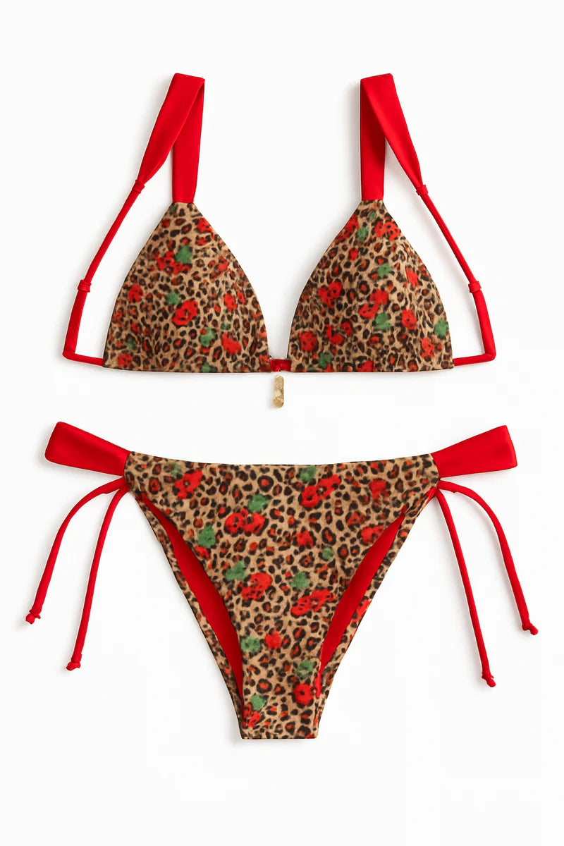 Biquíni Estampa Tropical Com Amarração