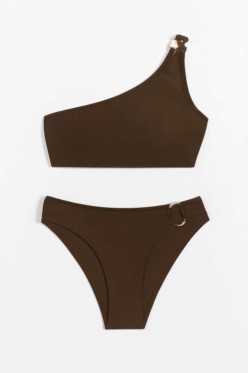 Biquíni Um Ombro Só Feminino com Detalhes de Argola