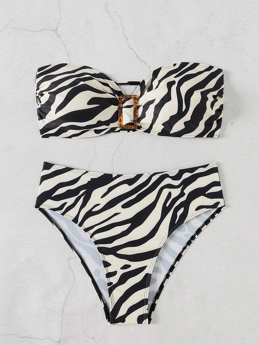 Biquíni Estampado Com Calcinha Cintura Alta