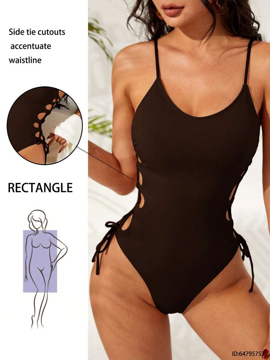 Maiô Liso Com Amarração Lateral Elegante