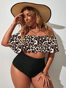 Biquíni Plus Size Halter Cintura Alta