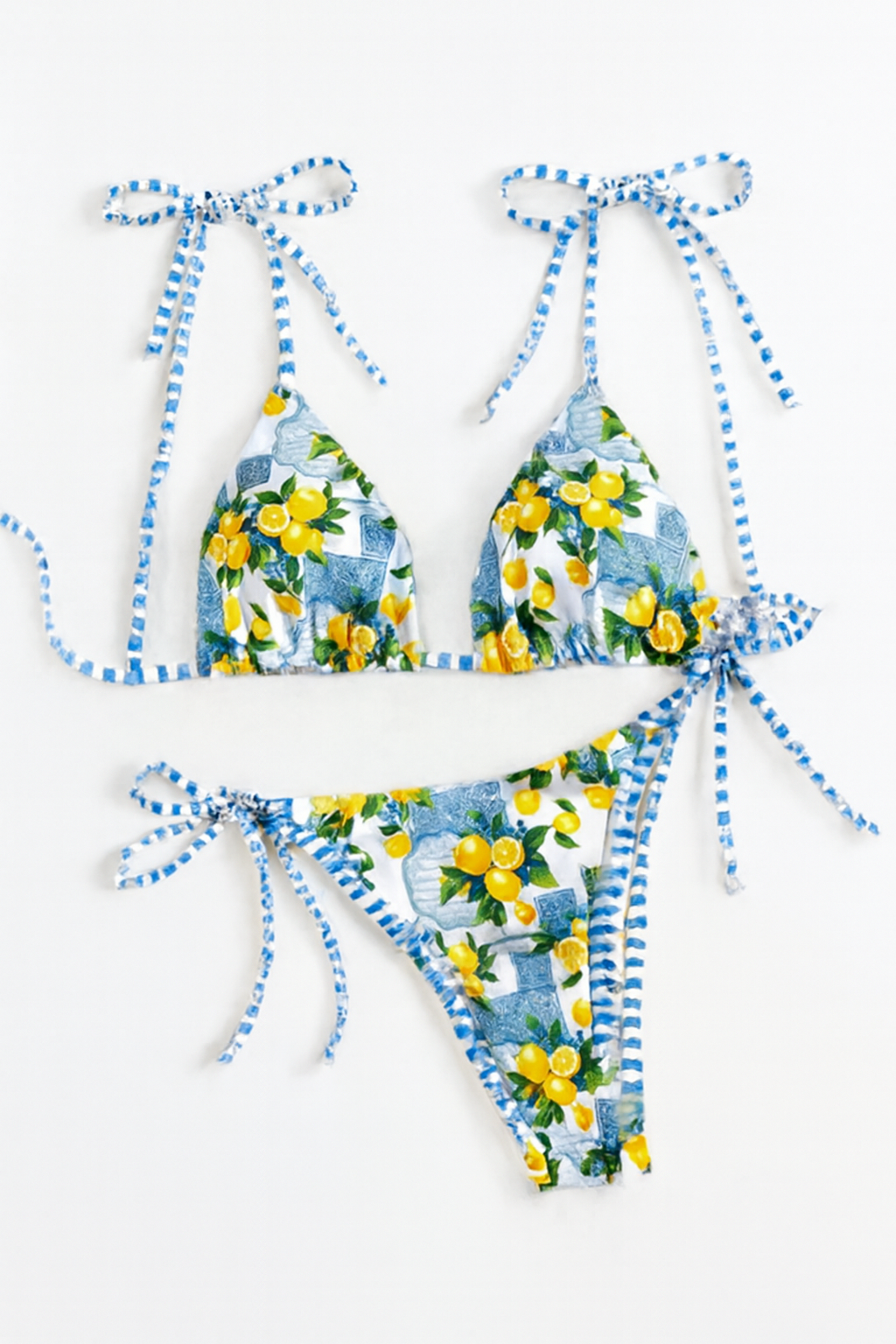 Biquíni Cortininha Feminino Estampa Limão Siciliano