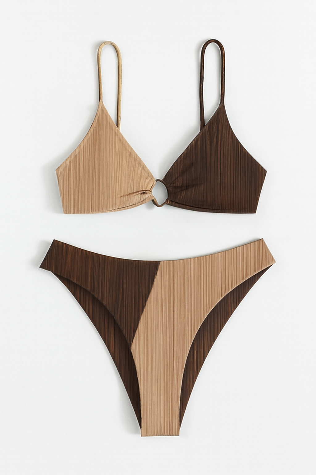 Biquíni Asa Delta com Bojo Feminino Canelado Duas Cores